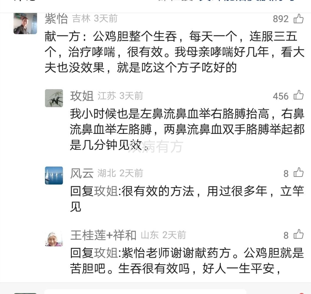 公鸡胆治哮喘的偏方